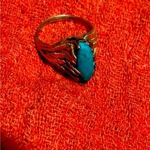 vintage size 6 sterling and turquoise ring